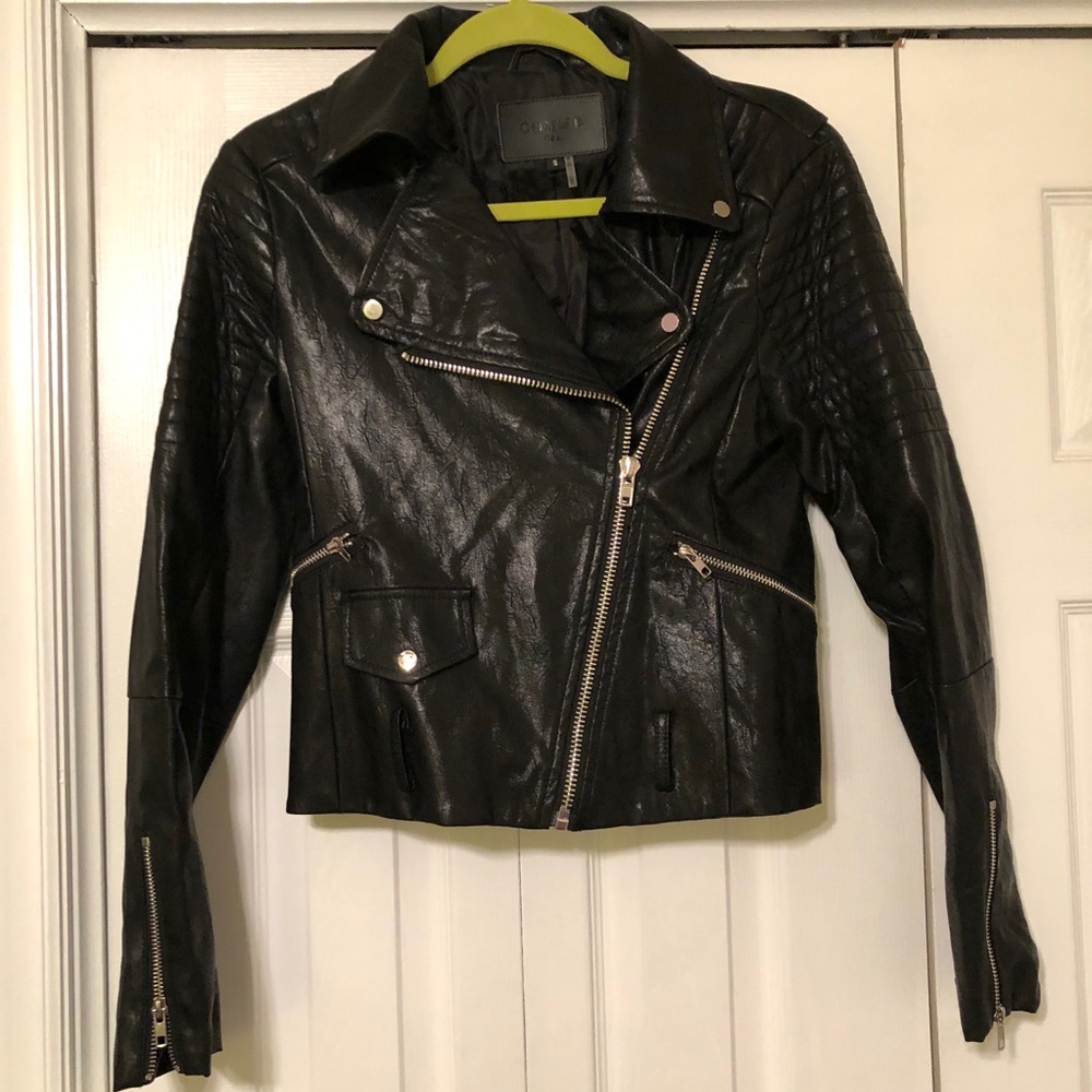 COMME USA FAUX LEATHER JACKET
